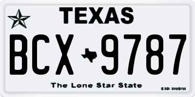 TX license plate BCX9787