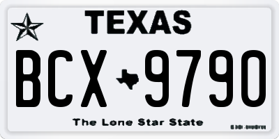 TX license plate BCX9790