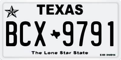 TX license plate BCX9791