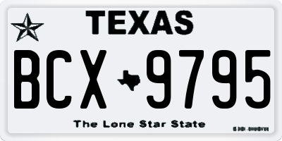 TX license plate BCX9795
