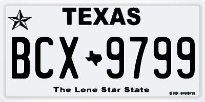TX license plate BCX9799