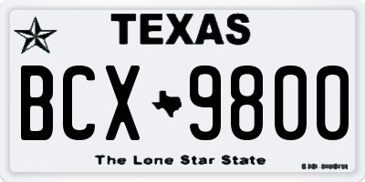 TX license plate BCX9800