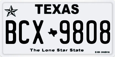TX license plate BCX9808