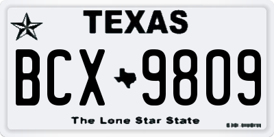 TX license plate BCX9809