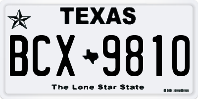 TX license plate BCX9810