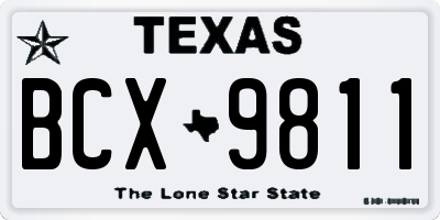 TX license plate BCX9811