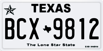 TX license plate BCX9812
