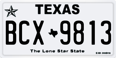 TX license plate BCX9813
