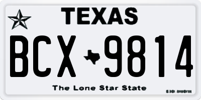 TX license plate BCX9814