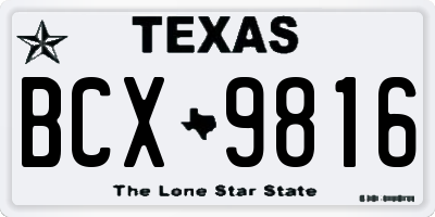 TX license plate BCX9816