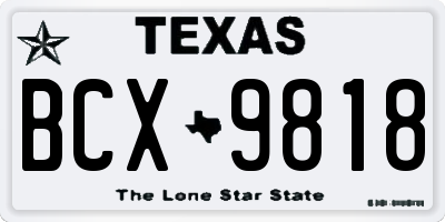 TX license plate BCX9818