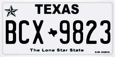 TX license plate BCX9823