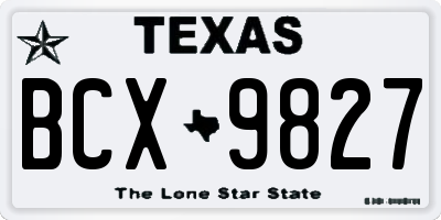 TX license plate BCX9827
