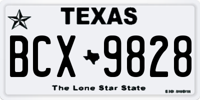 TX license plate BCX9828