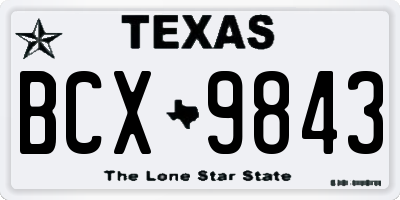 TX license plate BCX9843