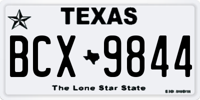 TX license plate BCX9844