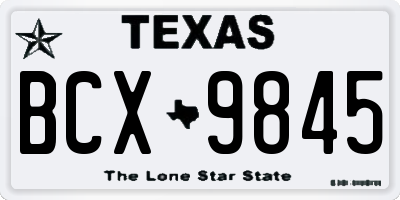 TX license plate BCX9845