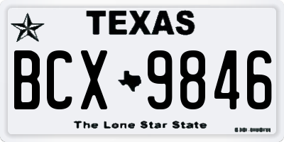 TX license plate BCX9846