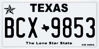 TX license plate BCX9853