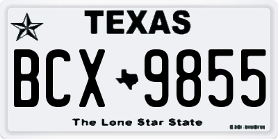 TX license plate BCX9855