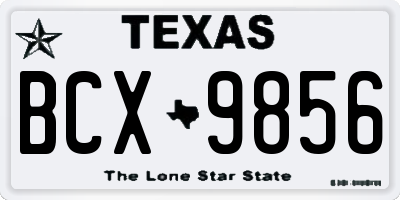 TX license plate BCX9856