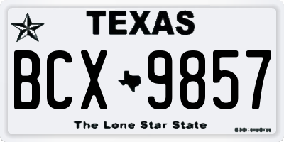 TX license plate BCX9857