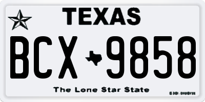 TX license plate BCX9858