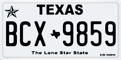 TX license plate BCX9859