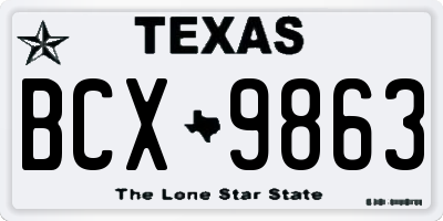 TX license plate BCX9863