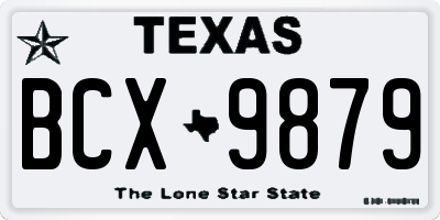 TX license plate BCX9879
