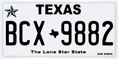 TX license plate BCX9882