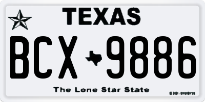 TX license plate BCX9886
