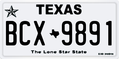TX license plate BCX9891