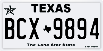 TX license plate BCX9894