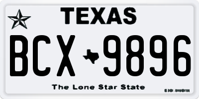 TX license plate BCX9896