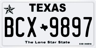 TX license plate BCX9897