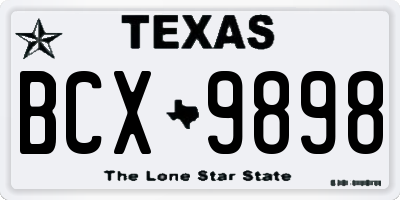 TX license plate BCX9898