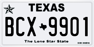 TX license plate BCX9901