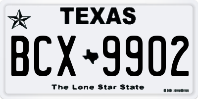 TX license plate BCX9902