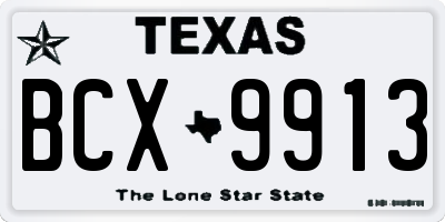 TX license plate BCX9913