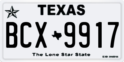 TX license plate BCX9917