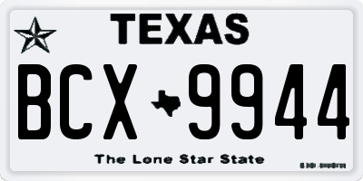 TX license plate BCX9944