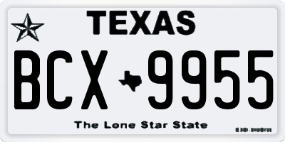 TX license plate BCX9955