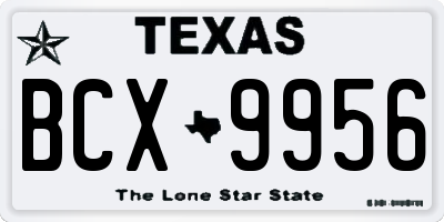 TX license plate BCX9956