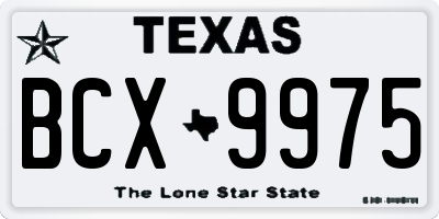 TX license plate BCX9975
