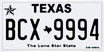 TX license plate BCX9994