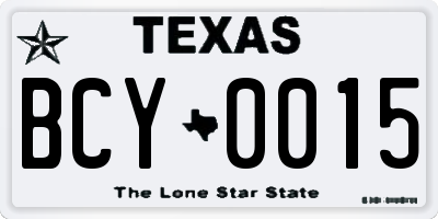 TX license plate BCY0015