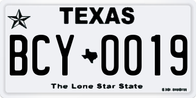 TX license plate BCY0019