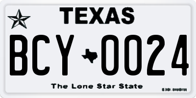 TX license plate BCY0024