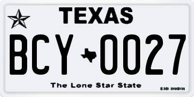 TX license plate BCY0027